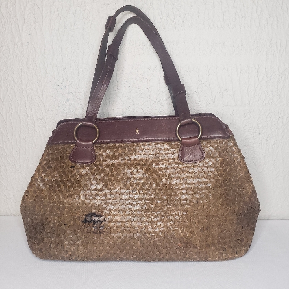 Henry Beguelin Woven Brown Leather Shoulder Bag Made in Italy - Picture 5 of 16